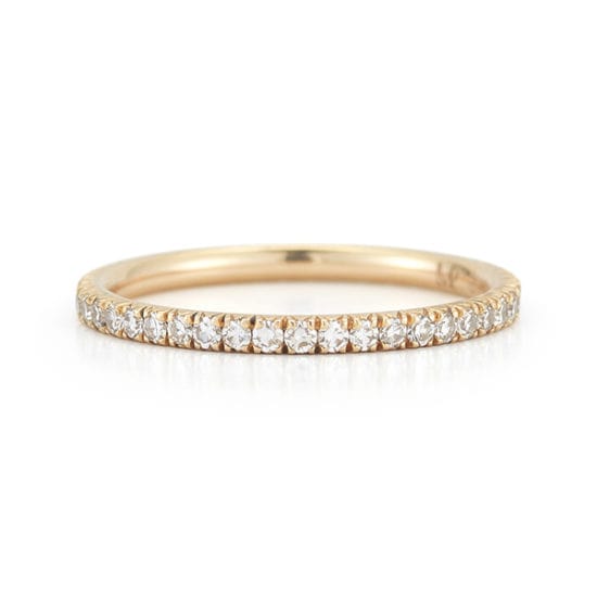 One Point Micro Pave Diamond Band 18K Rose Gold | Marisa Perry by Douglas Elliott