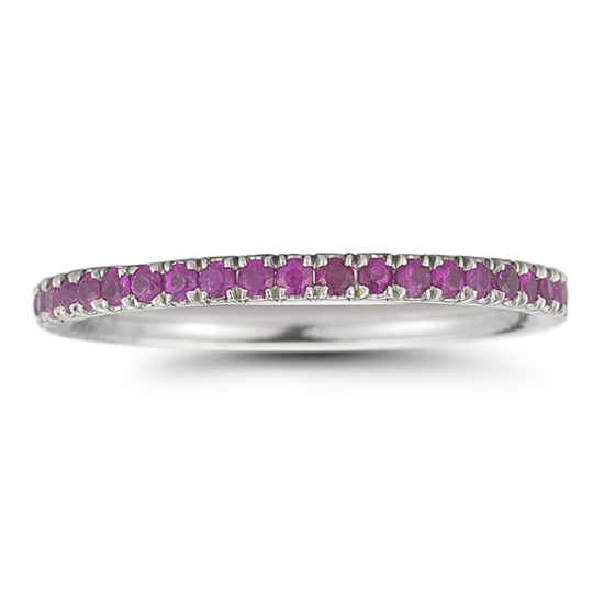 Pink Sapphire Micro Pave Band