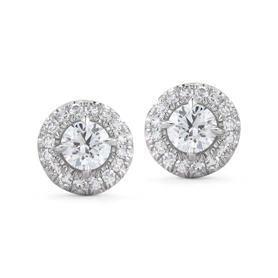 Platinum Micro Pave Stud Earrings