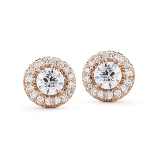 Rose Gold Micro Pave Stud Earrings