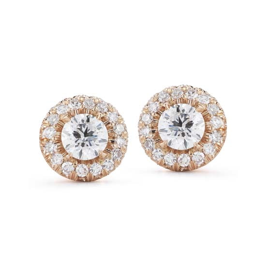 Rose Gold Micro Pave Stud Earrings - Uncategorized