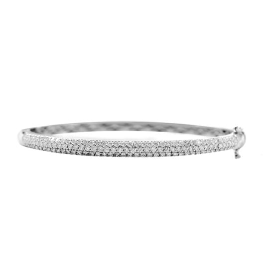 Three Row Diamond Bangle