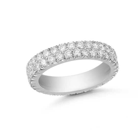 Double Row Two Point Micro Pave Band