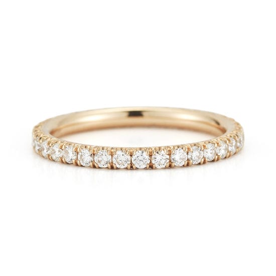 Two Point Diamond Micro Pave Eternity Band 18K Rose Gold | Marisa Perry by Douglas Elliott