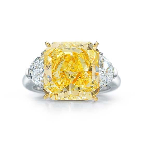 Yellow Radiant Diamond with Triangle Side Stones | Marisa Perry by Douglas Elliott