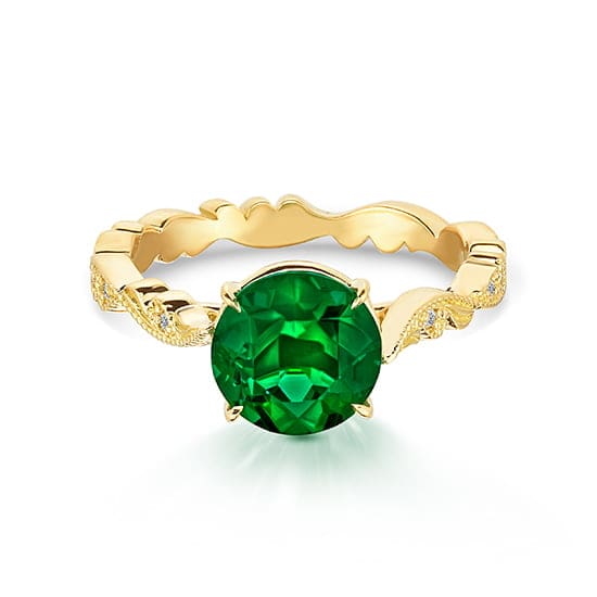 Emerald Chantilly Lace Ring 18K Yellow Gold | Marisa Perry by Douglas Elliott