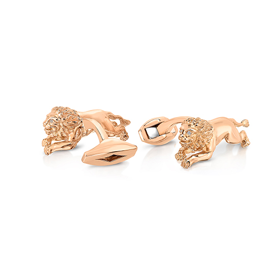 Rose Gold Lion Cufflinks