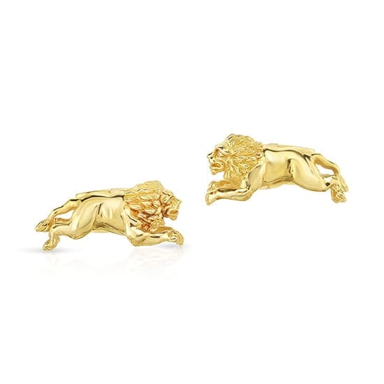 Yellow Gold Lion Cufflinks