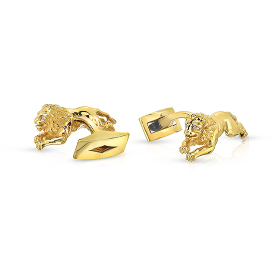 Yellow Gold Lion Cufflinks