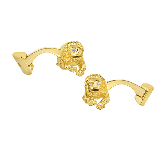 Yellow Gold Lion Cufflinks