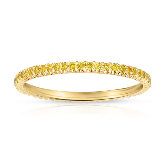 Yellow Diamond Micro Pave Eternity Band 18k Yellow Gold | Marisa Perry by Douglas Elliott