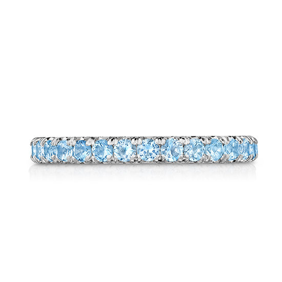 Aquamarine Micro Pave Eternity Band Platinum | Marisa Perry by Douglas Elliott