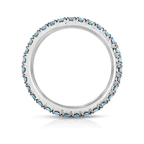 Aquamarine Micro Pave Eternity Band Platinum | Marisa Perry by Douglas Elliott