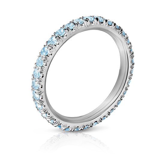 Aquamarine Micro Pave Eternity Band Platinum | Marisa Perry by Douglas Elliott