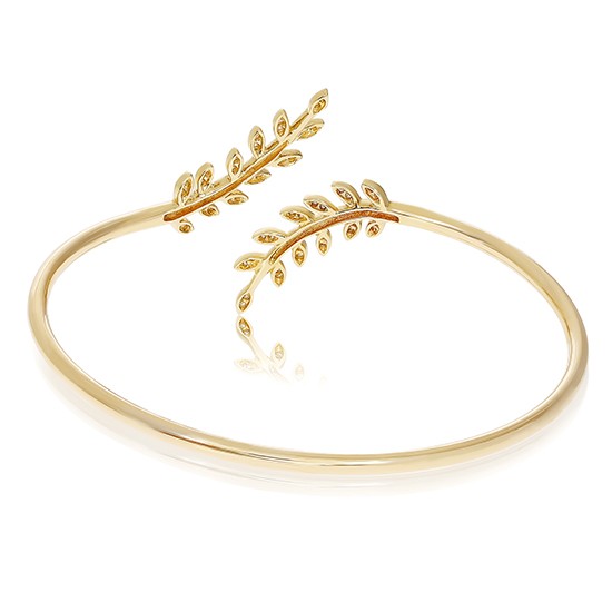 Diamond Leaf Bangle 14K Yellow Gold Diamond Leaf Bangle 14K Yellow Gold