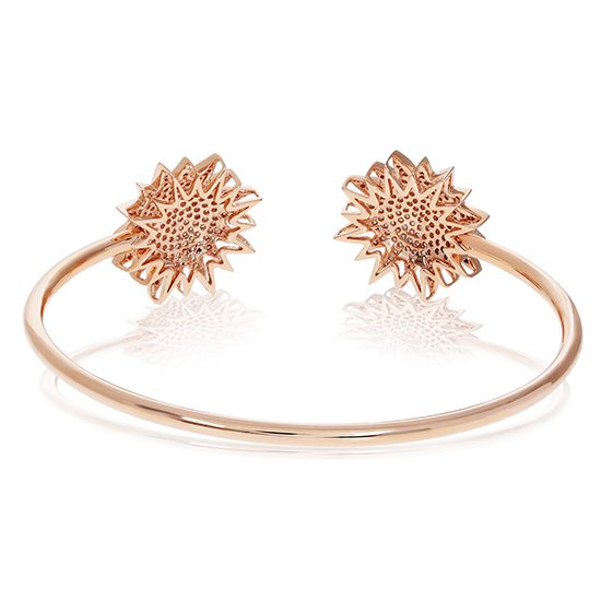 Diamond Starburst Cuff Bangle 14K Rose Gold Diamond Starburst Cuff Bangle 14K Rose Gold