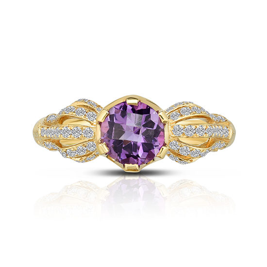 Vintage Rainbow Ring with Amethyst and Diamonds | Marisa Perry by Douglas Elliott