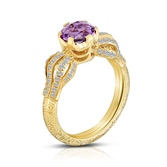 Vintage Rainbow Ring with Amethyst and Diamonds | Marisa Perry by Douglas Elliott