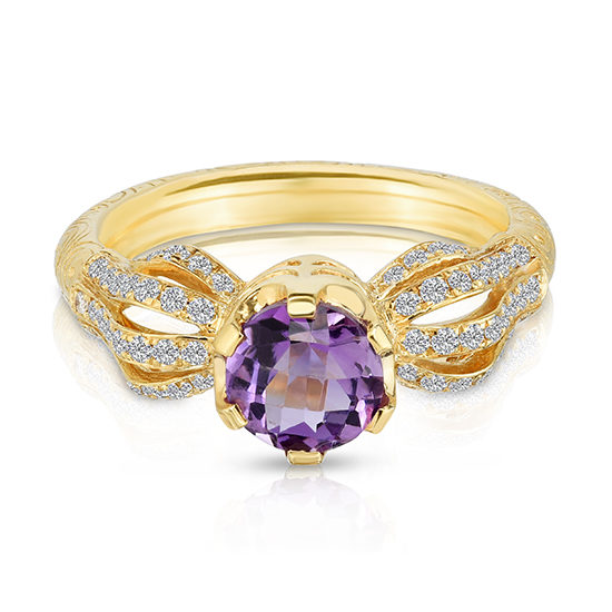 Vintage Rainbow Ring with Amethyst and Diamonds | Marisa Perry by Douglas Elliott