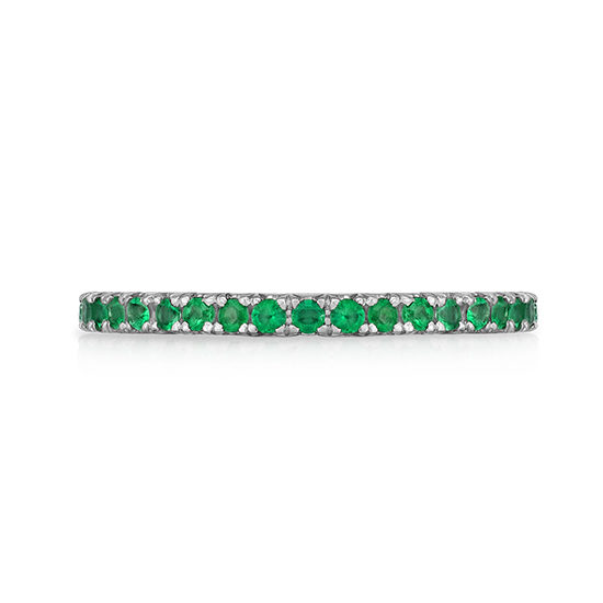 Emerald Micro Pave Eternity Band Platinum | Marisa Perry by Douglas Elliott