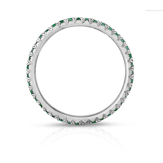 Emerald Micro Pave Eternity Band Platinum | Marisa Perry by Douglas Elliott