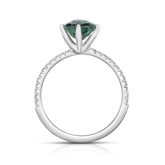 Pear Shaped Green Quartz Micro Pave Ring Platinum | Marisa Perry by Douglas Elliott