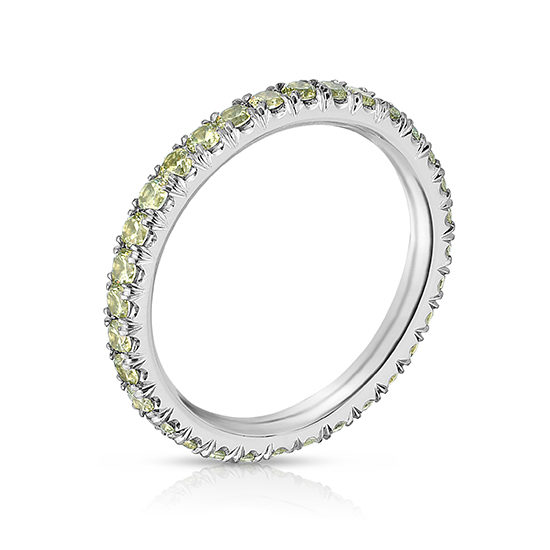 Demantoid Garnet Micro Pave Eternity Band Platinum | Marisa Perry by Douglas Elliott