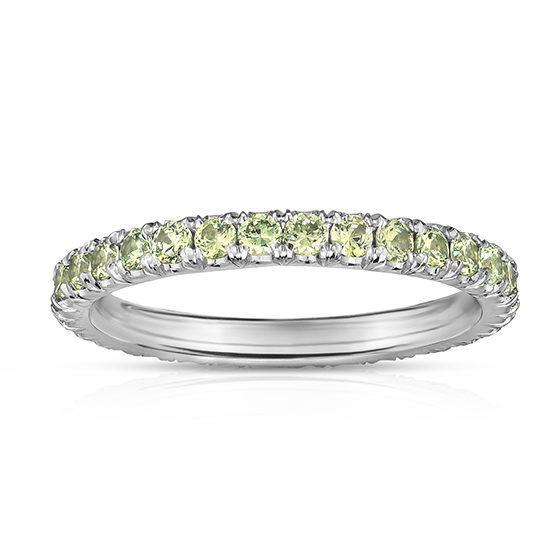 Demantoid Garnet Micro Pave Eternity Band Platinum | Marisa Perry by Douglas Elliott