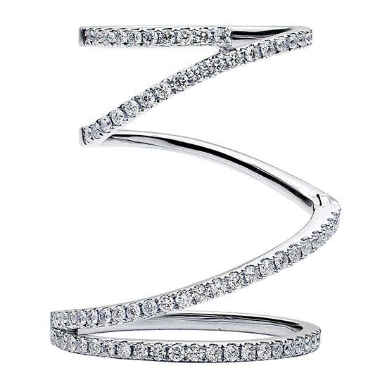 Diamond Spiral Hinge Ring 18k White Gold Diamond Spiral Hinge Ring 18k White Gold
