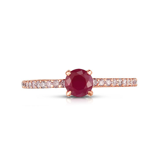 Pink Diamond and Ruby Solitaire Rose Gold | Marisa Perry by Douglas Elliott
