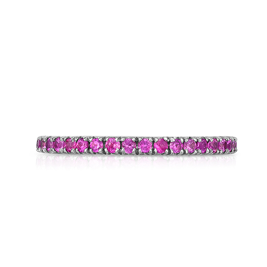 Pink Sapphire Micro Pave Eternity Band Platinum | Marisa Perry by Douglas Elliott Pink Sapphire Micro Pave Eternity Band Platinum | Marisa Perry by Douglas Elliott