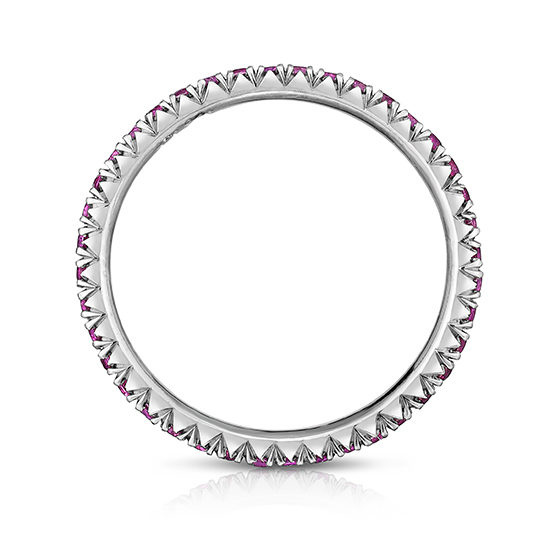 Pink Sapphire Micro Pave Eternity Band Platinum | Marisa Perry by Douglas Elliott