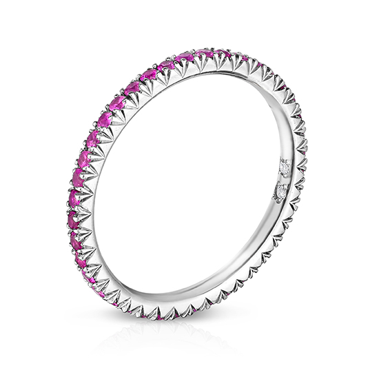 Pink Sapphire Micro Pave Eternity Band Platinum | Marisa Perry by Douglas Elliott Pink Sapphire Micro Pave Eternity Band Platinum | Marisa Perry by Douglas Elliott