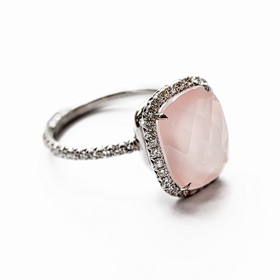 Diamond Micro Pave Rose Quartz Love Ring | Marisa Perry Diamond Micro Pave Rose Quartz Love Ring | Marisa Perry