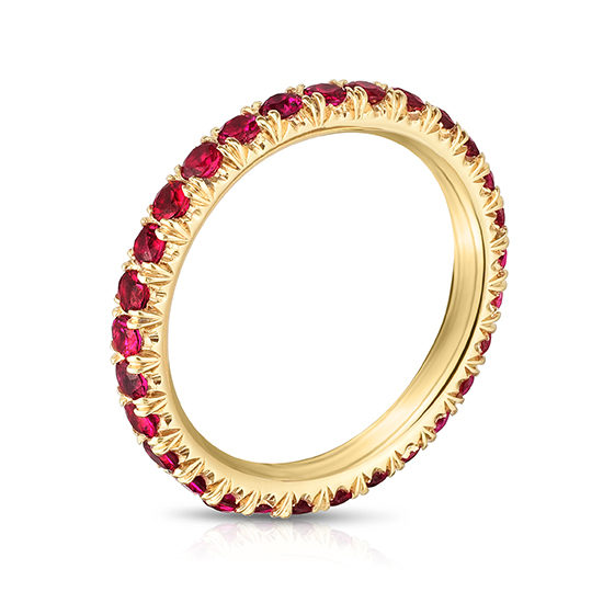 Ruby Micro Pave Eternity Band 18k Yellow Gold | Marisa Perry by Douglas Elliott