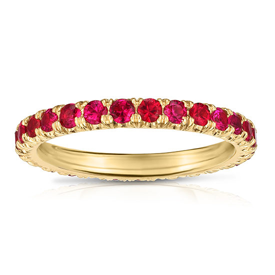 Ruby Micro Pave Eternity Band 18k Yellow Gold | Marisa Perry by Douglas Elliott