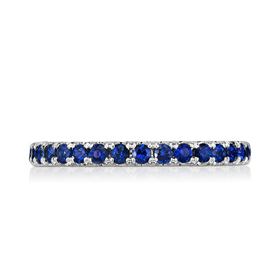 Blue Sapphire Micro Pave Eternity Band Platinum | Marisa Perry by Douglas Elliott