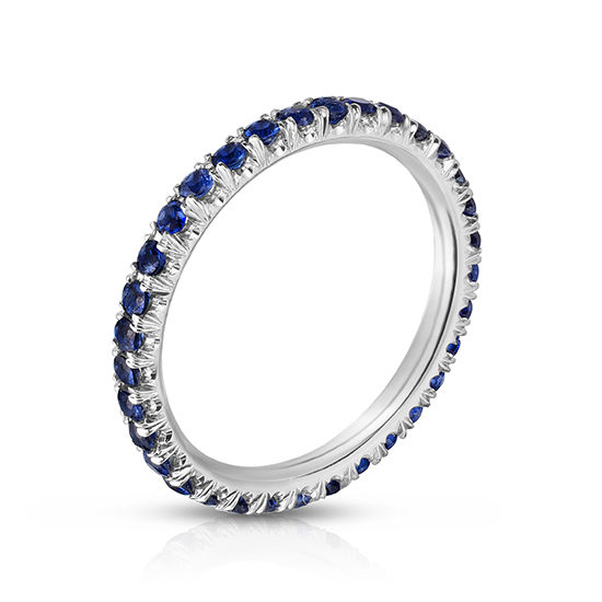 Blue Sapphire Micro Pave Eternity Band Platinum | Marisa Perry by Douglas Elliott