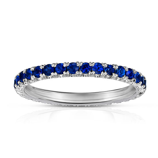 Blue Sapphire Micro Pave Eternity Band Platinum | Marisa Perry by Douglas Elliott