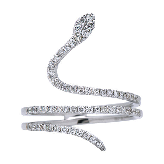 Diamond Snake Ring 18K White Gold