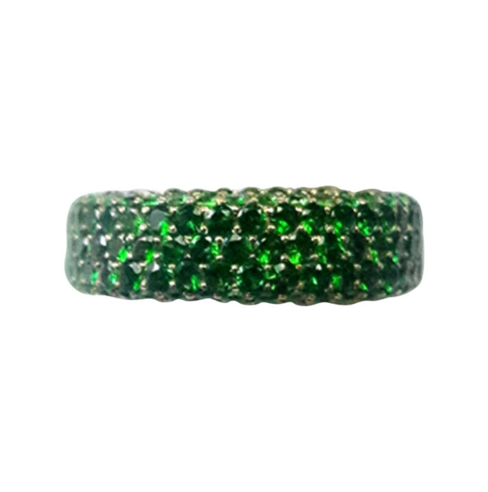 Tsavorite Garnet Pave Band Ring 18K Yellow Gold Tsavorite Garnet Pave Band Ring 18K Yellow Gold