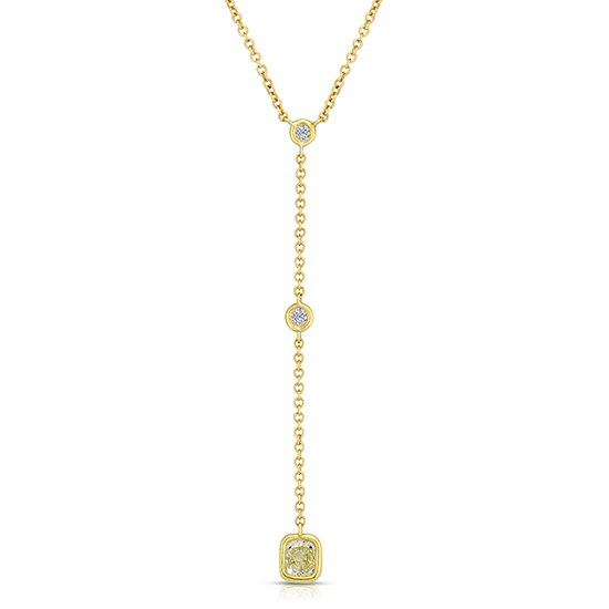 Diamond Drop Necklace 18K Yellow Gold Diamond Drop Necklace 18K Yellow Gold