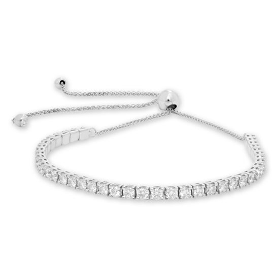 1.92 Carat White Diamond Bolo Tennis Bracelet 14k White Gold