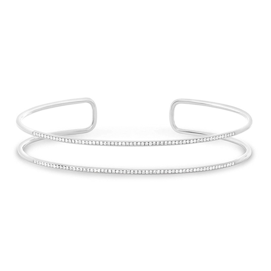 Two Row Diamond Pave Bangle Two Row Diamond Pave Bangle