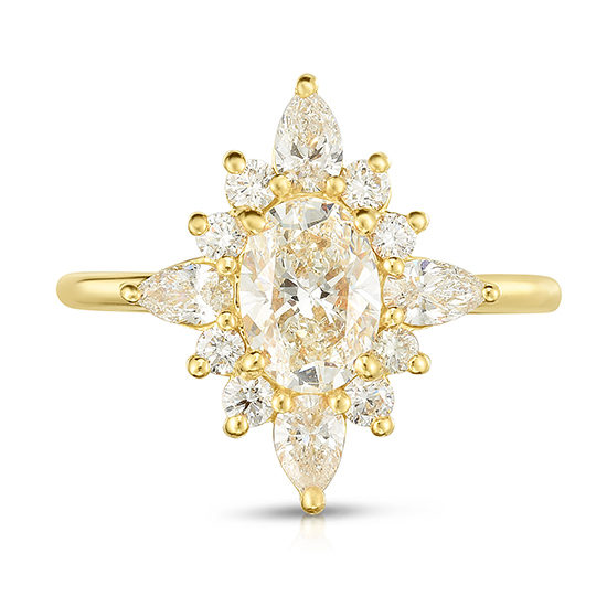 Diamond Cluster Ring 18K Yellow Gold| Marisa Perry by Douglas Elliott