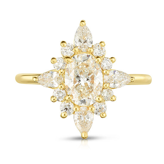 Diamond Cluster Ring 18K Yellow Gold| Marisa Perry by Douglas Elliott