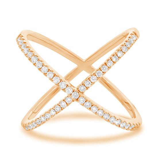 Diamond Criss Cross Ring