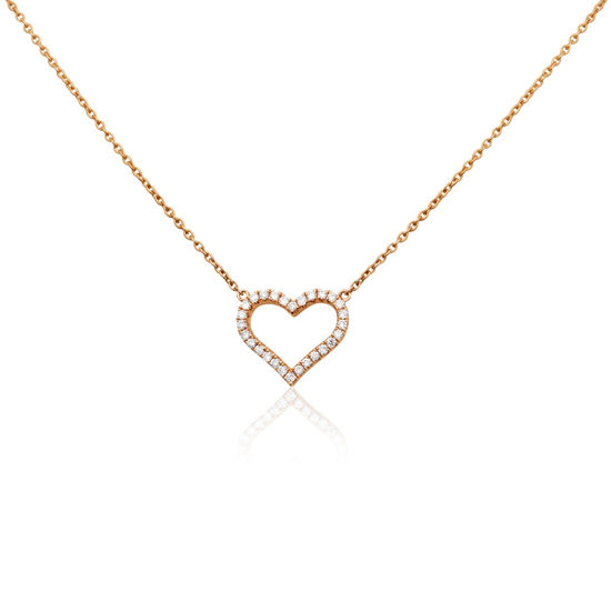 Diamond Heart Necklace 14k Rose Gold