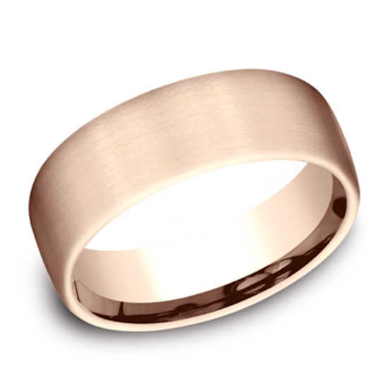 Satin Finish European Comfort Fit Band 14k Rose Gold