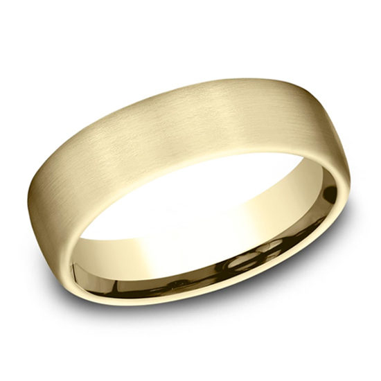 Satin Finish European Comfort Fit Band 14K Yellow Gold